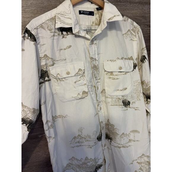 Western Cremieux Collection Button Down Shirt Cotton Buffalo Print Sz M Corduroy - Picture 2 of 9